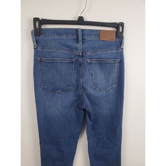 Madewell 10" Roadtripper Jeans 24 Womens Ankle Length Blue Mid Rise Raw Hem - Picture 7 of 8
